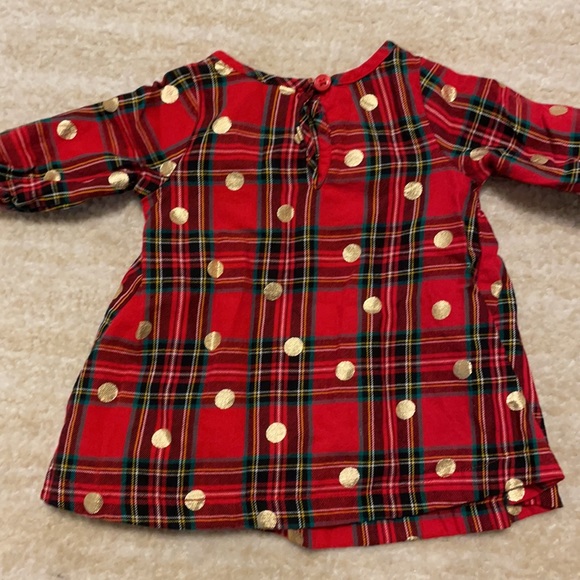 NWOT Old Navy Baby Girls Red plaid dress with gold polka dots! - Picture 7 of 7